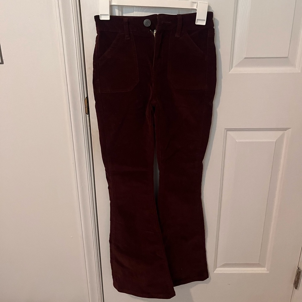 high rise flared corduroy pants